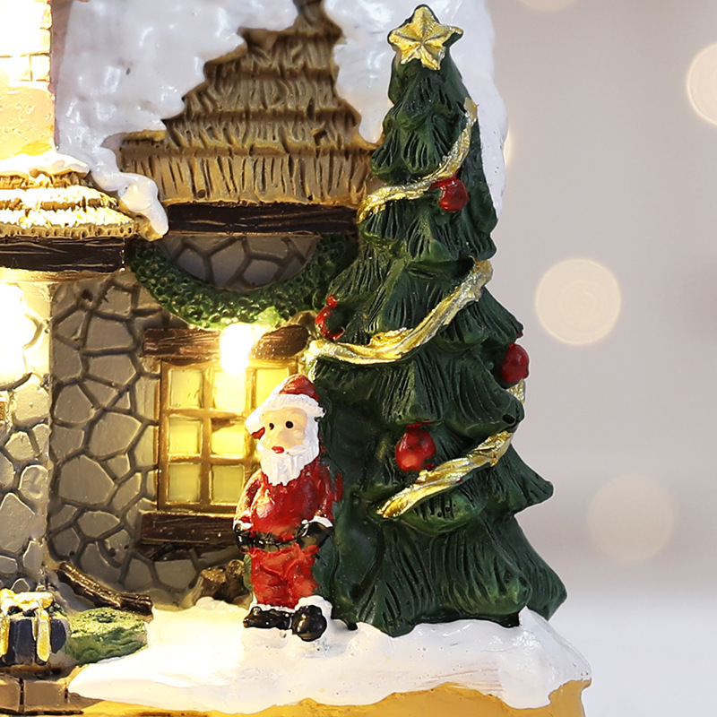 Christmas Resin Luminous Small House Creative Gift Decoration