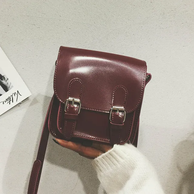 New All match Mini Crossbody Shoulder Bag In Soft Leather Purple - Shop at LoveMi
