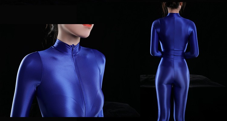 Title 1, Shiny Luxury Shiny Thin Silky Tight Jumpsuit