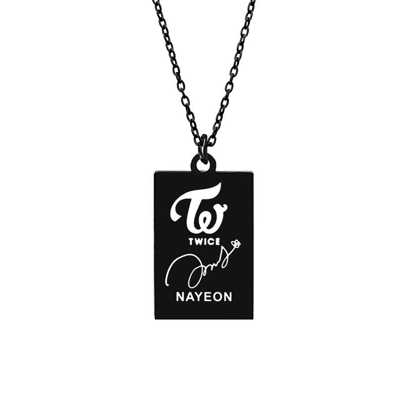 KPOP TWICE Member Signature Stainless Steel Pendant Necklace
