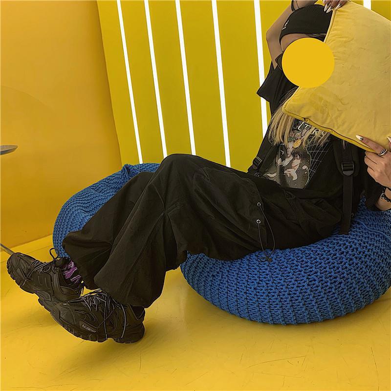 Overalls Men's Loose Spring And Autumn Leisure Pants Ankle-tied Wide-leg Straight Trousers