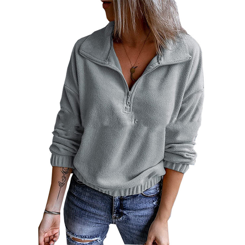 Title 4, Einfarbiger Stehkragen-Pullover für Damen, Amaz...