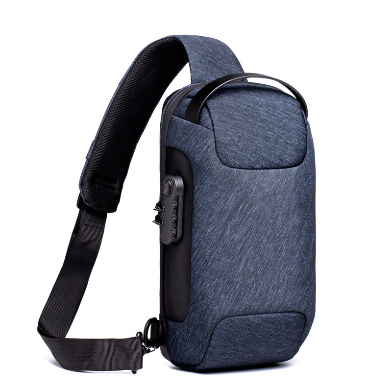 Men's Waterproof USB Anti-Theft Sling Bag – Oxford Crossbody Functional Travel C - Picture 11 of 15