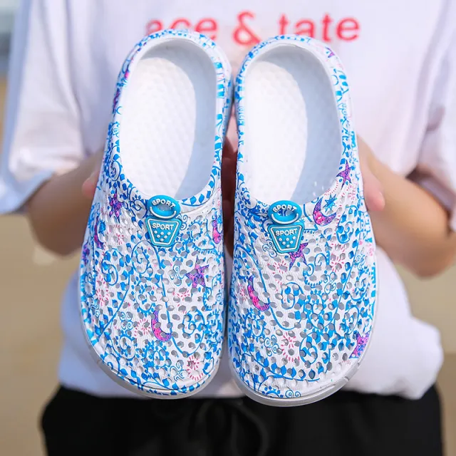 Slippers Women's Summer Hole Shoes Summer New Fashion Beach Shoes Blue - Shop at LoveMi