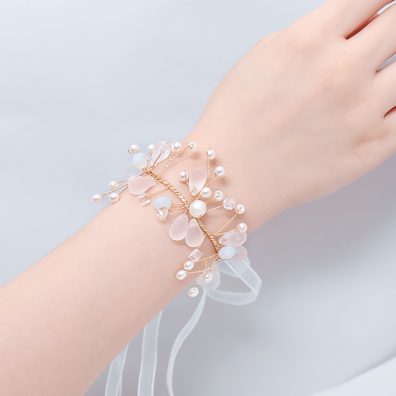 Super Fairy Sisters Children's Hand Flower Beautiful Bride Wedding Korean Style Sen Bracelet — foto 5