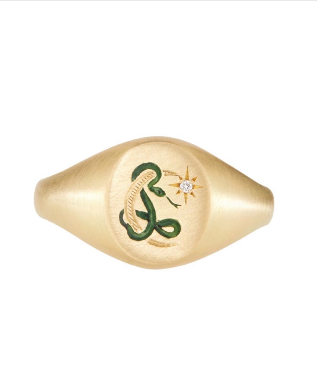Enamel Ring Women Titanium Steel Plated 18k Gold