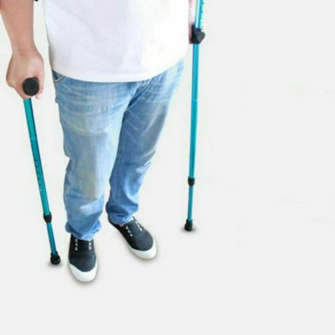1X Height Adults Foldable Heavy Duty Walking Forearm Crutch Stick Aluminum Alloy — image 5