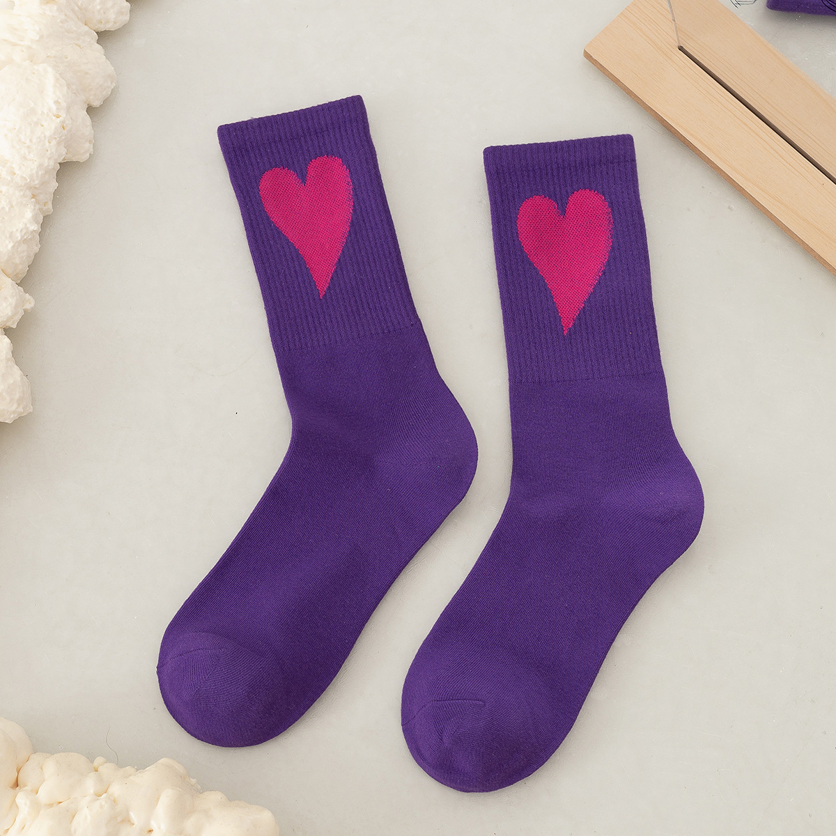 Socks Women's Big Love Medium Tube Macaron Color