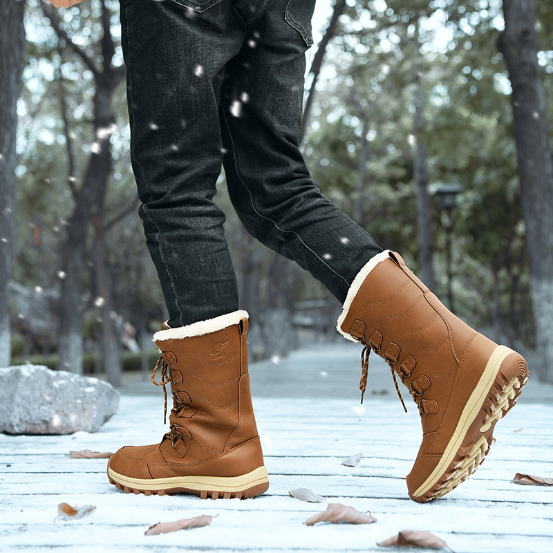 Men's And Women's High Top Fleece Warm Cotton Snow Boots