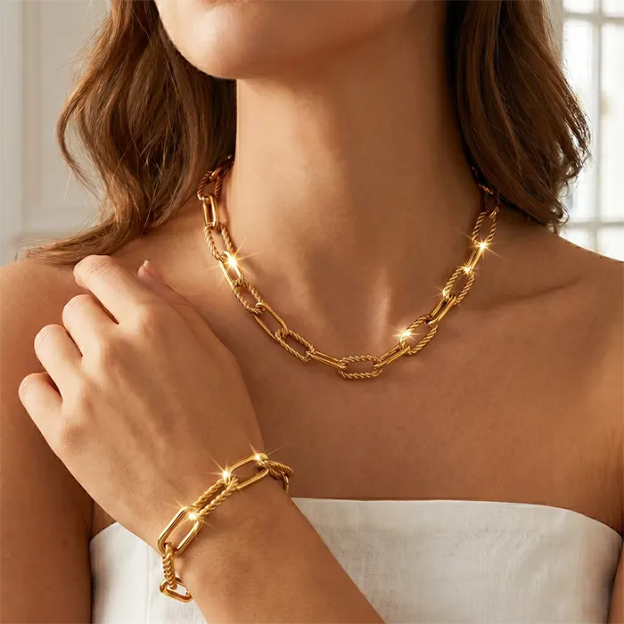 Chunky Paperclip Chain Jewelry Set