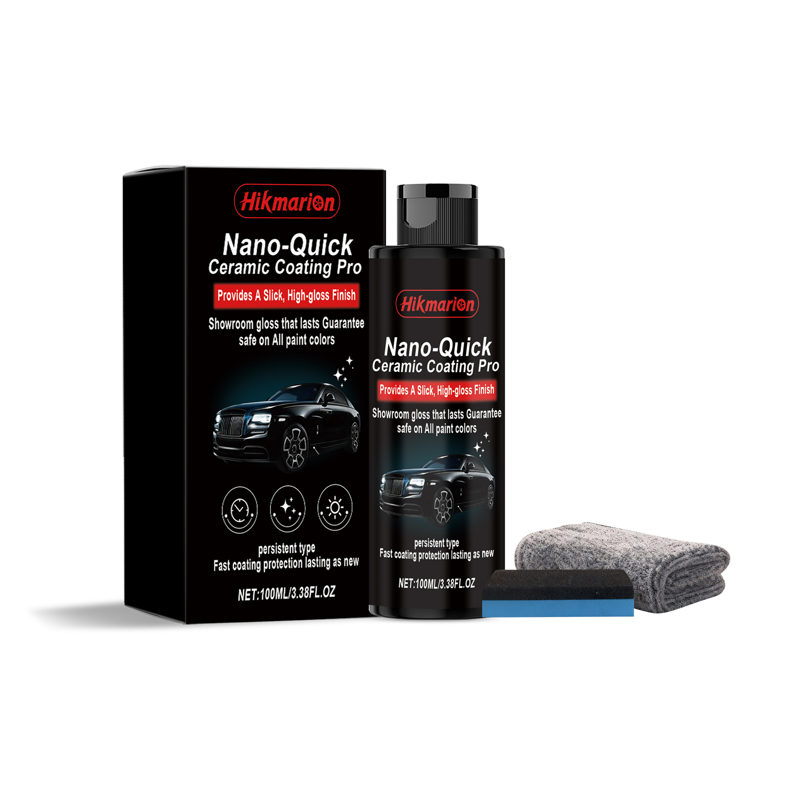 Set de acoperire nano-ceramică 1 0 ml Sticlă-1 Burete-1 Cutie de prosoape Cutie de protecție a suprafeței mașinii Lustruire, recondiționare, strălucire