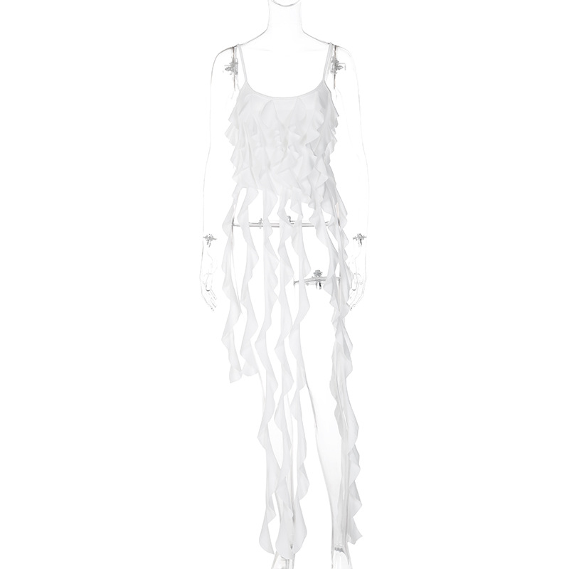 Fashion Personality Ruffled Tassel Suspender Vest
