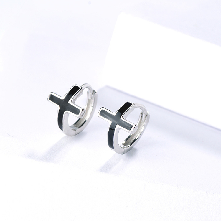 Cross Earrings Korean Version Of The Same Silver Jewelry