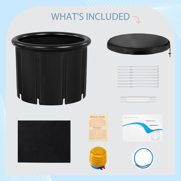 XXL Ice Bath Tub,102 GL Cold Plunge Tub,Portable Plunge Pool,multi-level Portable Bathtub For Outdoor Gym Treatments,Foldable Basin — foto 6