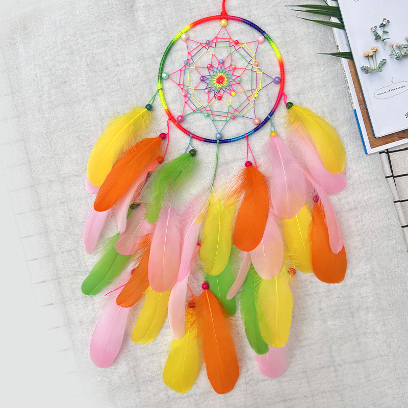 Title 2, Fashion Colorful Feather Dreamcatcher Hanging O...