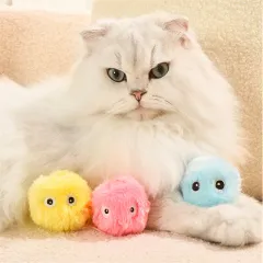 Kitty Calling Ball Toy Light-emitting Cat Teasing Ball Catnip Sound Molar Long Lasting Self-Hi Relieving Stuffy Dog Toy Pet Products - Luminous Plush - View 1
