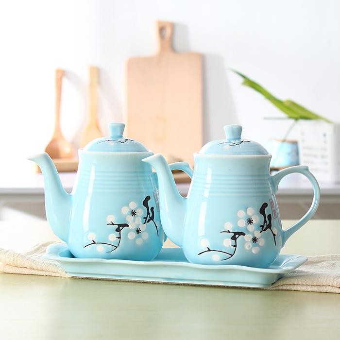 Sky blue 2porcelain pot