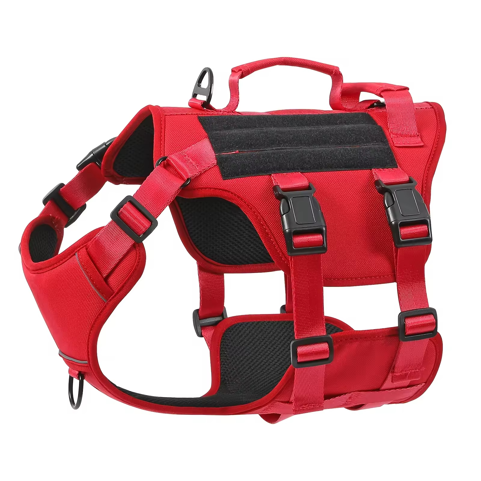 Heat-resistant Durable Nylon Tactical Service Dog Harness, Adjustable No-pull Reflective Vest With Dual Handles For Large Dogs - Image 7