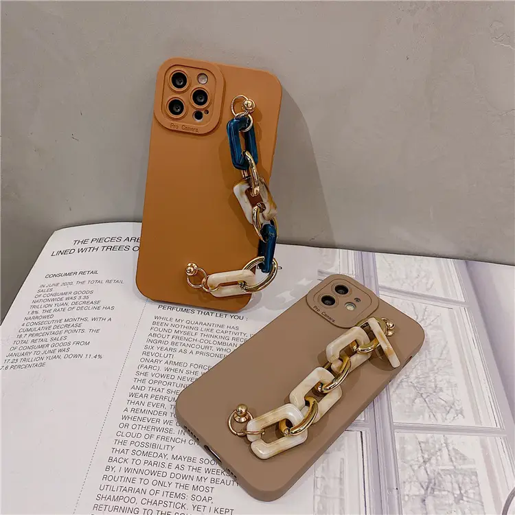 Pure Color Pupil Shadow Bracelet Mobile Phone Case
