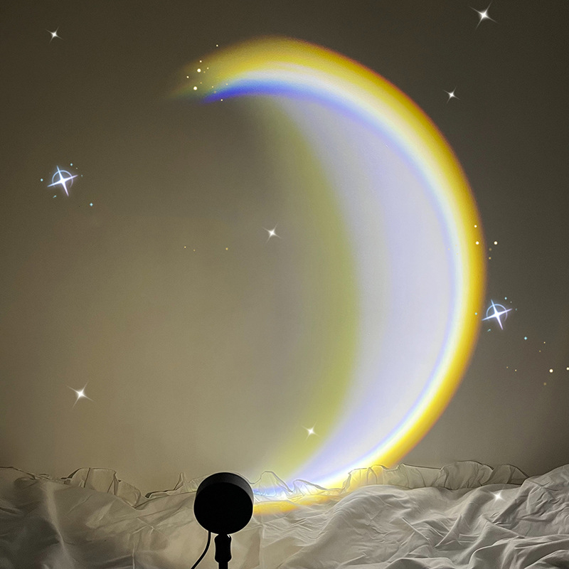 USB Moon Sunset LED Projector – Rainbow Neon Atmosphere Night Light - Image 3