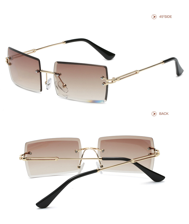 New Fashion European And American Rimless Sunglasses - Image 12
