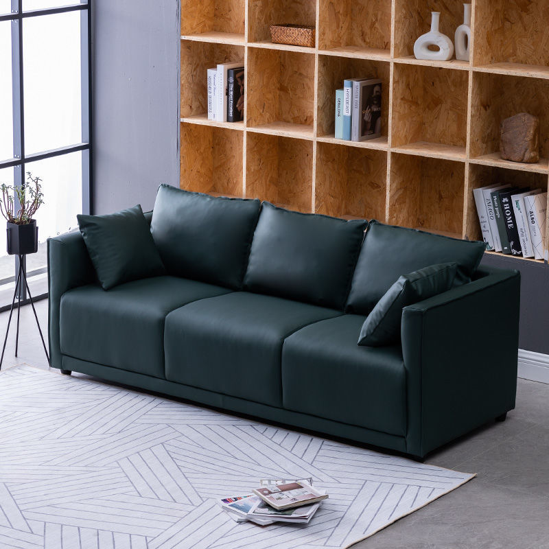 Household Fashion Simple Solid Colour PU Sofa - Image 2