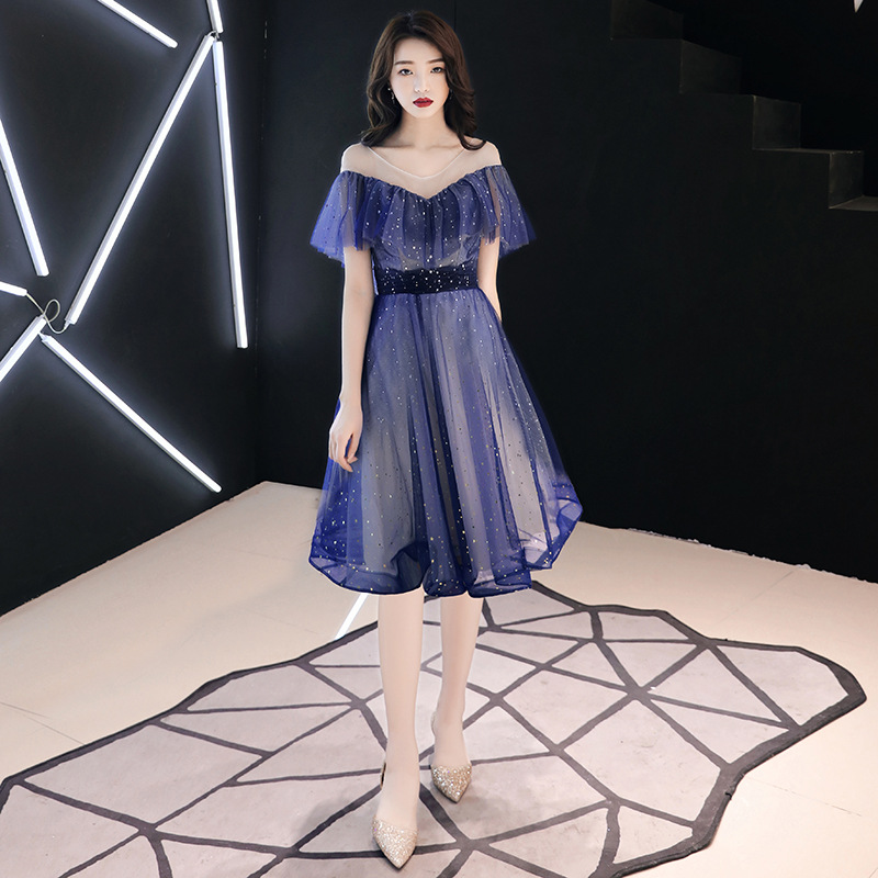 Simple Solid Color Evening Dress, picture 6 of 8