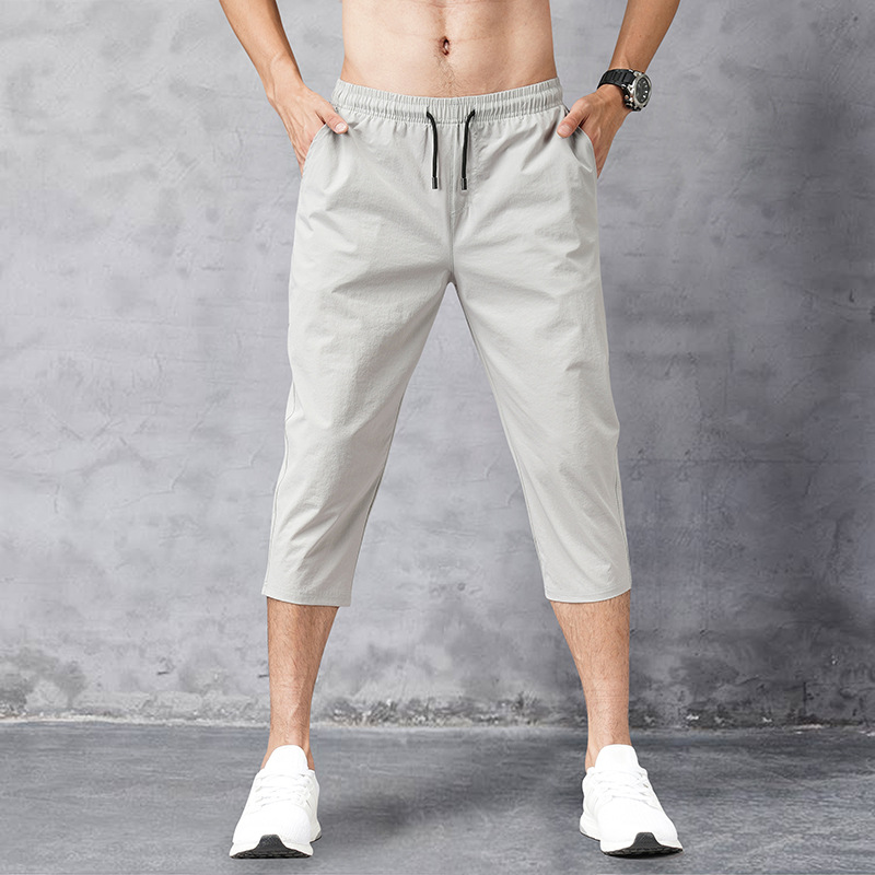 Title 5, Mens Ice Silk Thin Cropped Pants Fashion, brea...