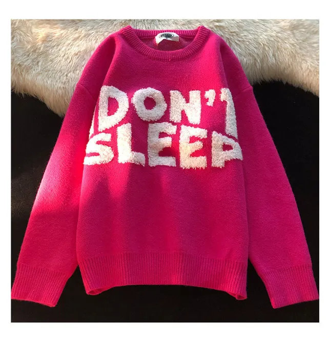 Lazy Style High End Design Korean Style Niche Knitted Sweater Rose - Shop at LoveMi
