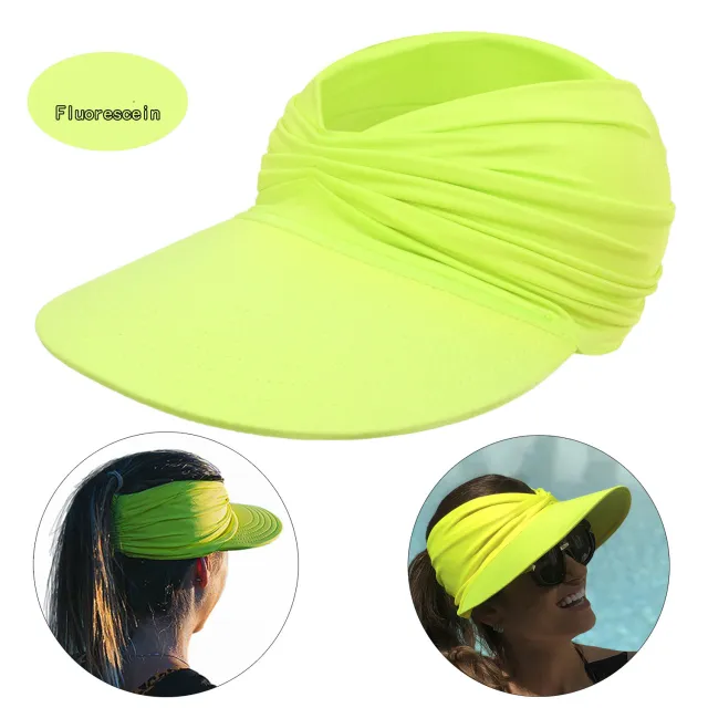 Women's New Empty Top Sunscreen Sports Beach Sun Hat B Fluorescent Yellow - Shop at LoveMi