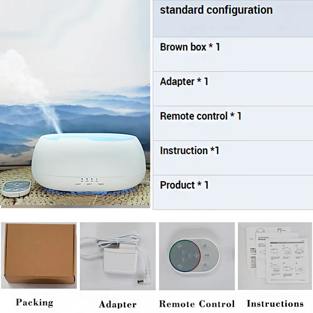 HOMEFISH Aroma Diffuser 500ml Ultrasonic Air Humidifier