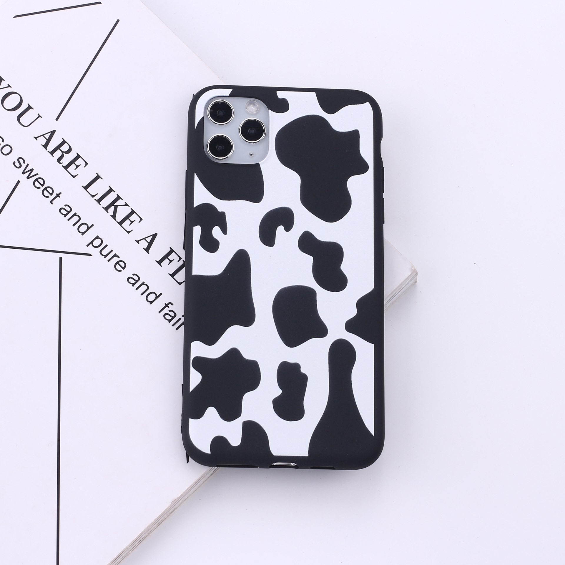 Title 6, Black border cow spots mobile phone soft shell ...