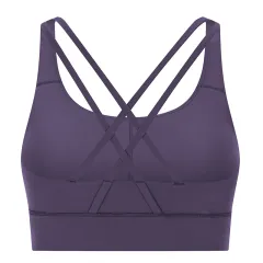 Yoga Bra Top Cross Shoulders - Grey Dove Colour - View 1