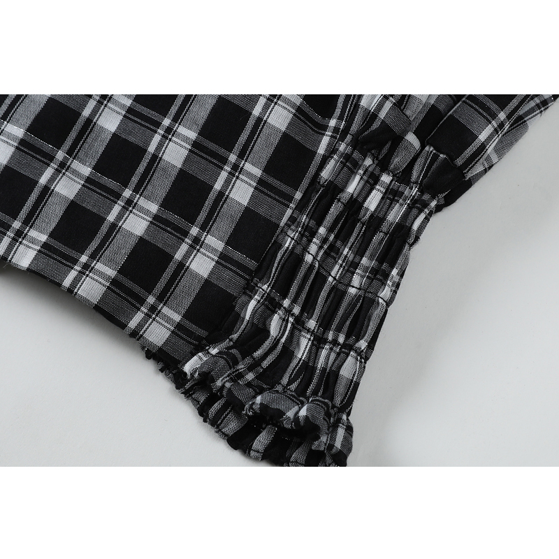 Black And White Grid Pure Desire Bow Camisole