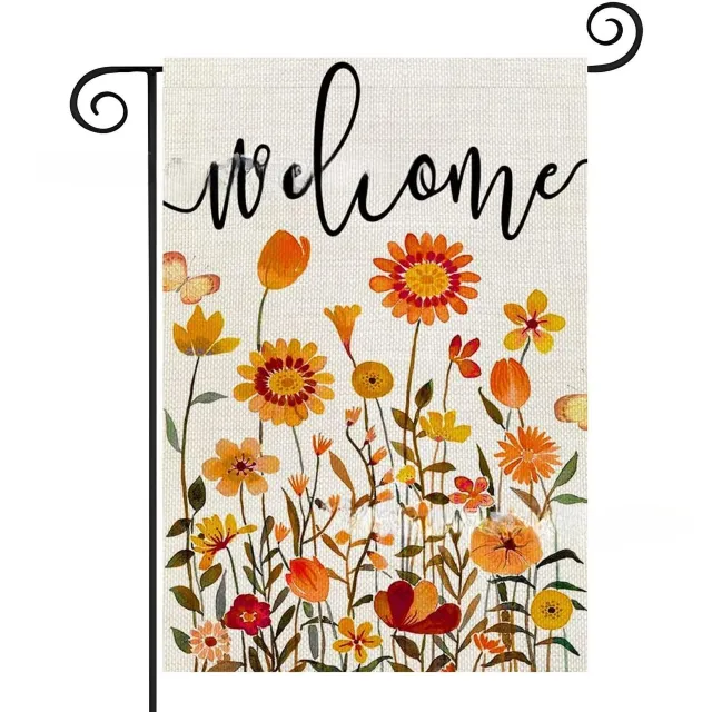 Thanksgiving Garden Banner Unique Pumpkin Flower Decoration Double sided Printing Flag Style 3 - Shop at LoveMi