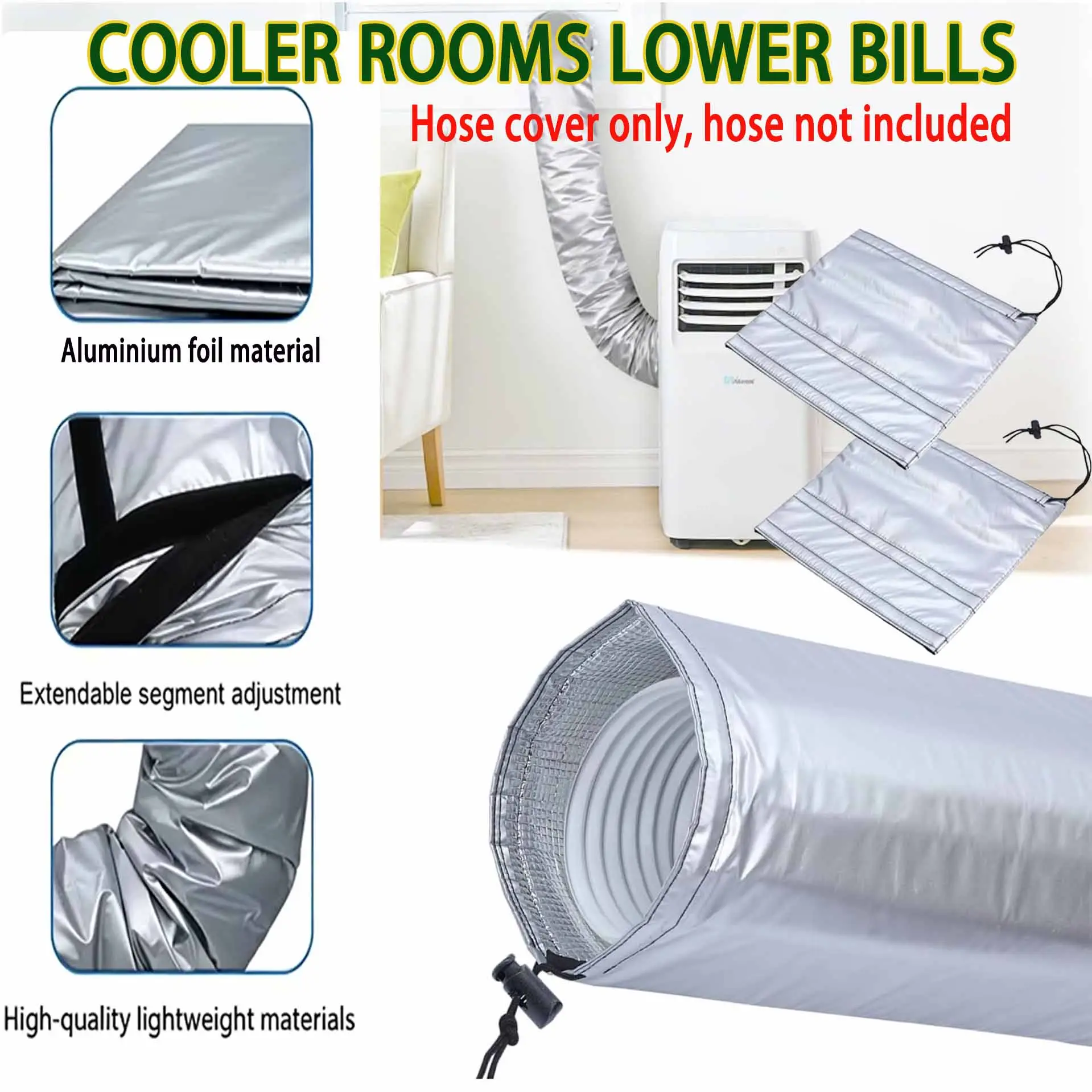 Portable Air Conditioner Hose Cover, Aluminum Foil