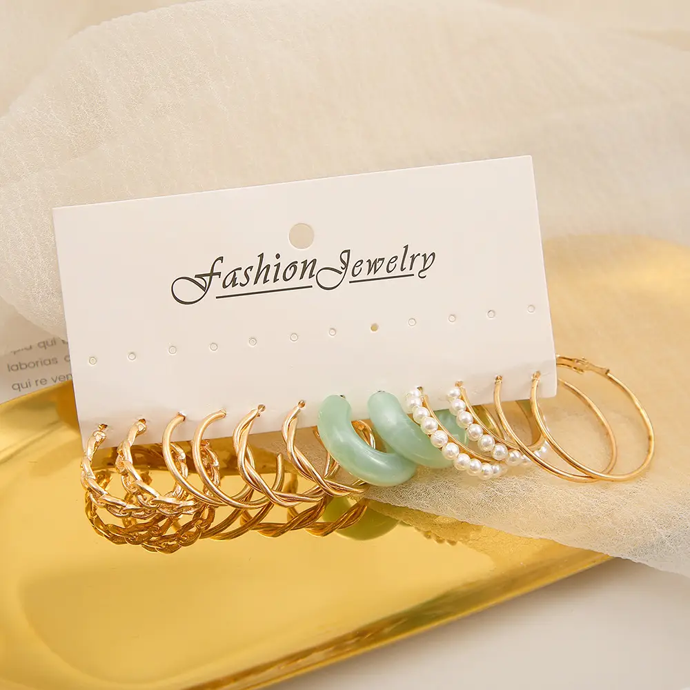 Acrylic C Type Earring Chain Earring Set