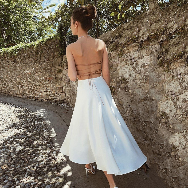 Halter Neck Slit Midi Dress, picture 2 of 6