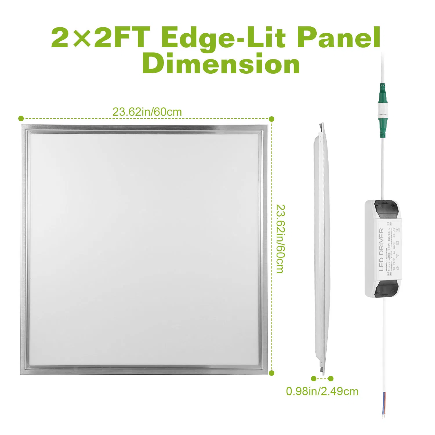 LED Panel Light 5800LM 7000K Ceiling Lighting 150W Equivalent LED Troffer Recessed Edge-Lit