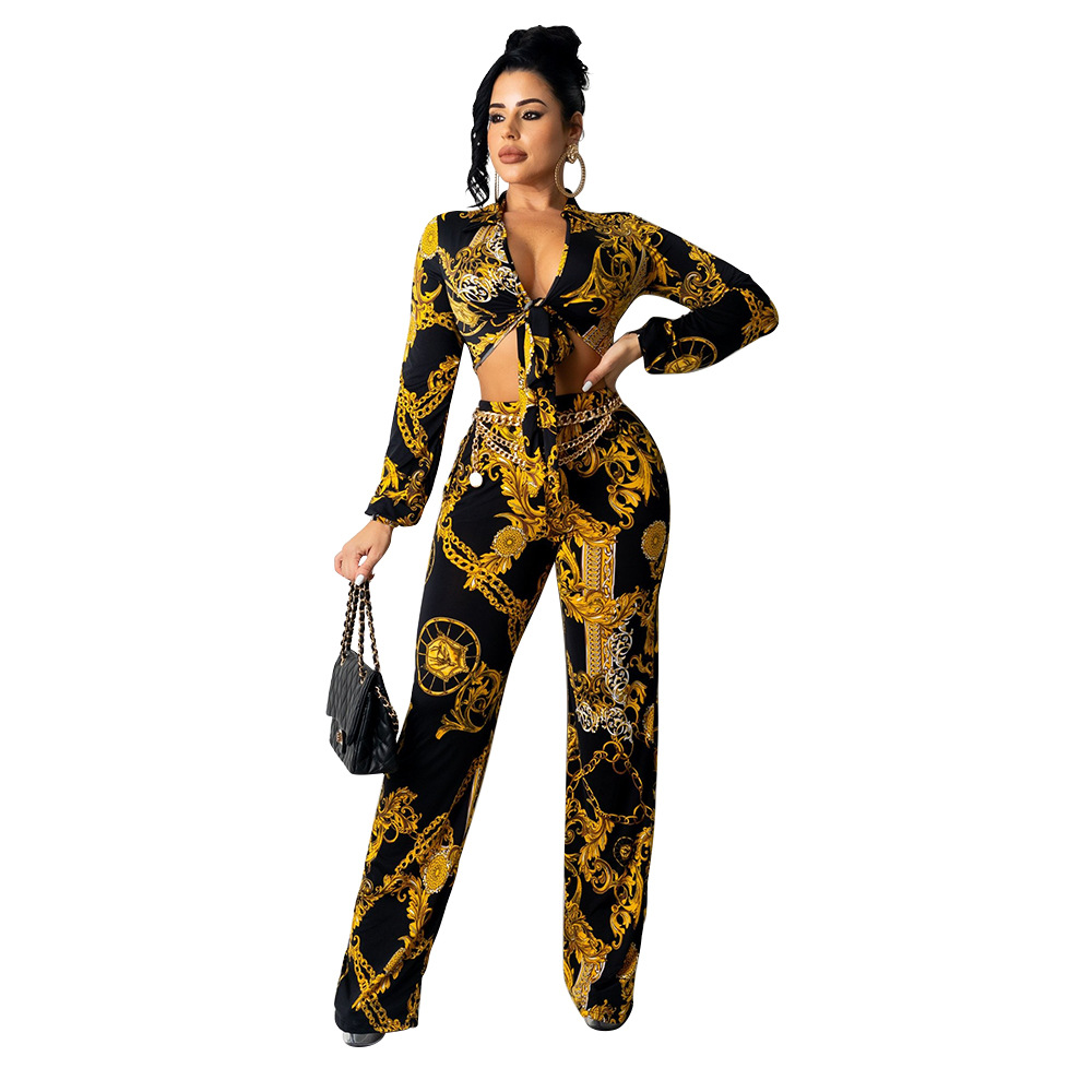 Sports And Leisure Milk Silk Printing Two-Piece Suit