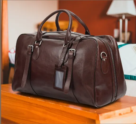 Vegetable Tanned Leather Luggage Bag, Men's Sports