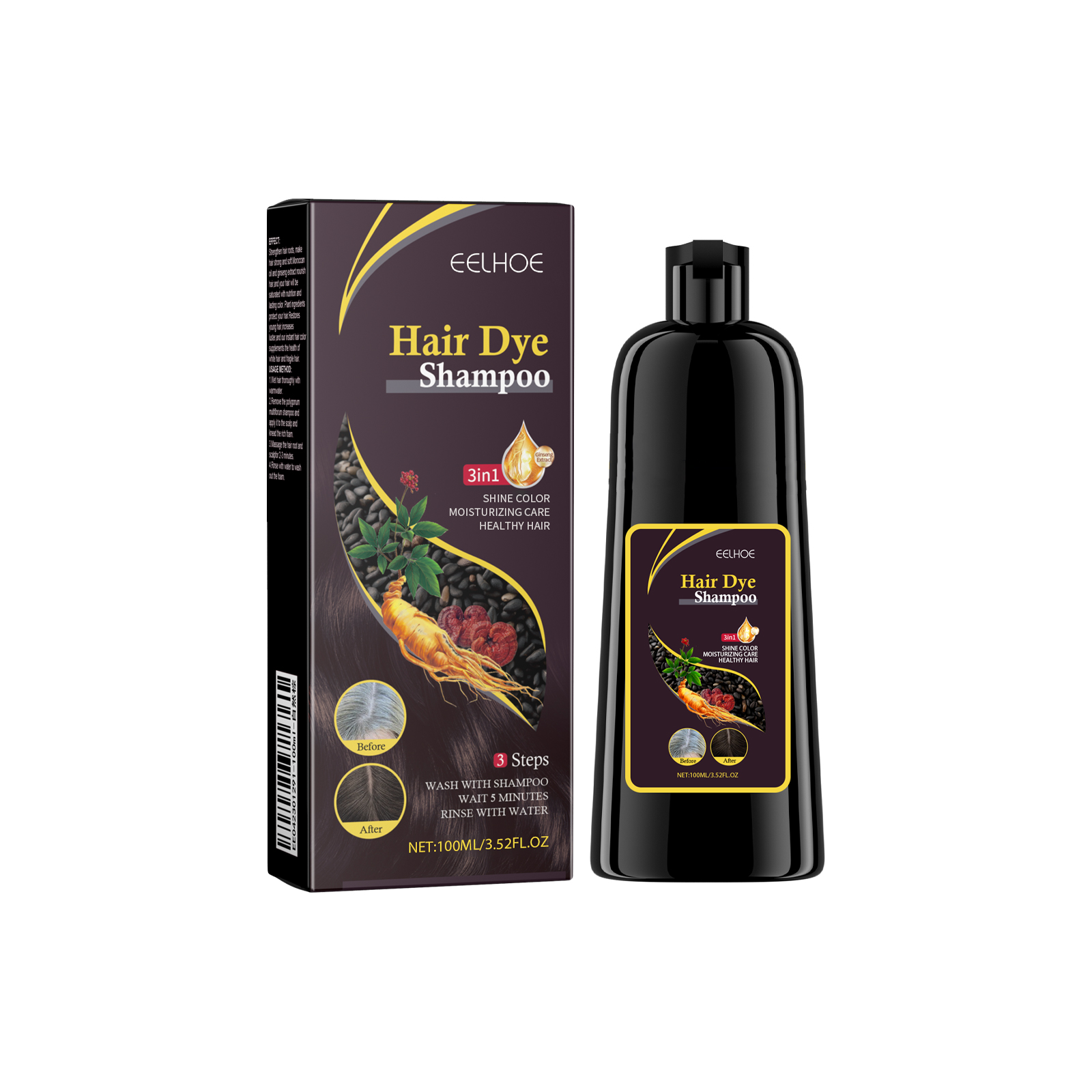 Herbal E Ssence Hair Dye Shampoo, Plant-Based Care, DIY, Long-Lasting Color, Healthy Hair Coloring — foto 10