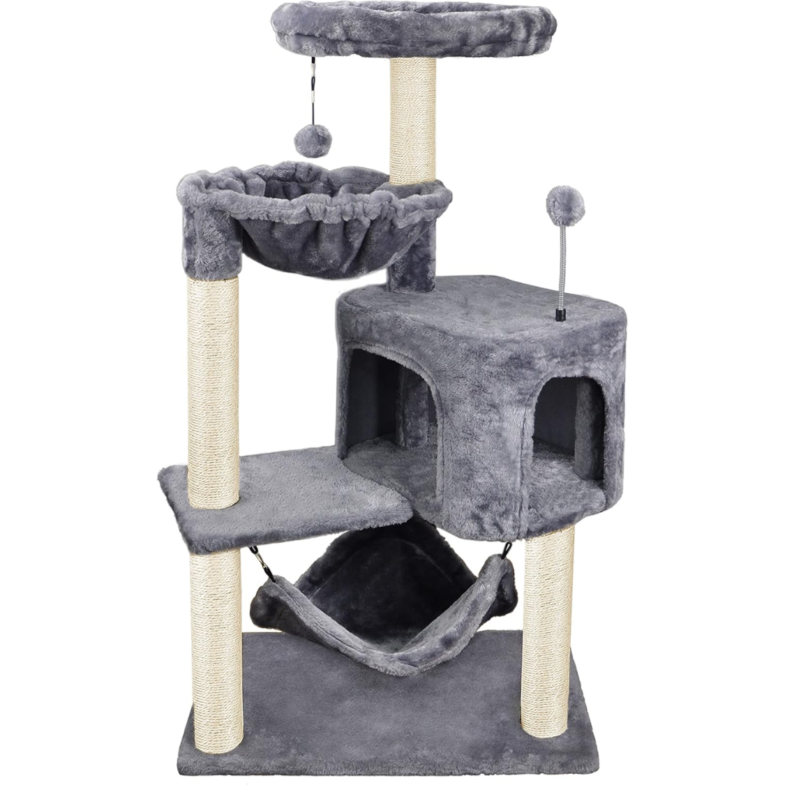 Grey Cat Tree With Hammock