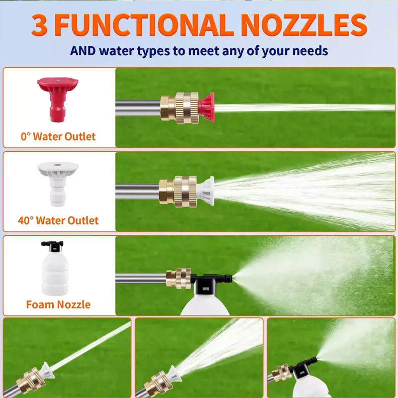 2 Battery Portable Cordless Car High Pressure Washer Jet Water Wash Cleaner Gun — image 3