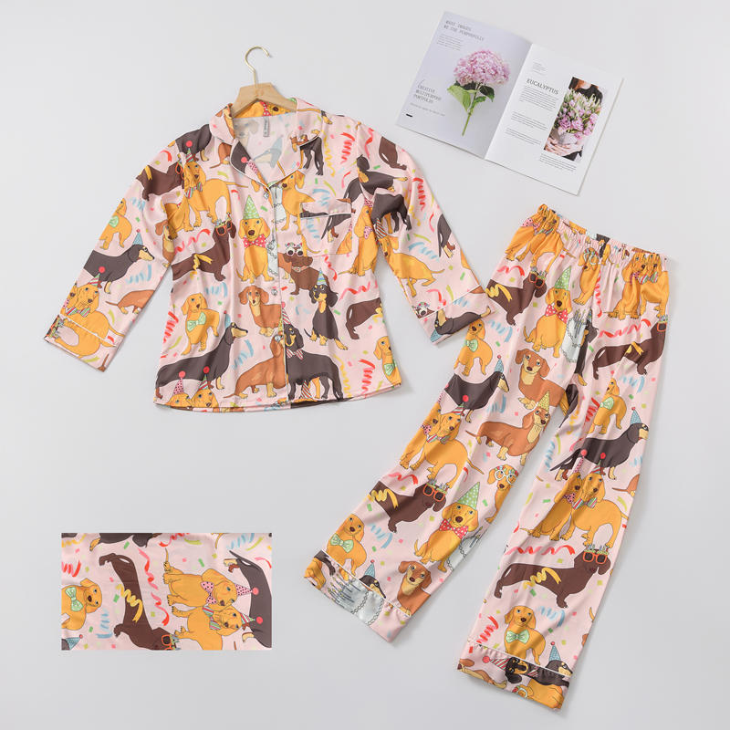 Dog Tong Simple Trousers Pajama Suit