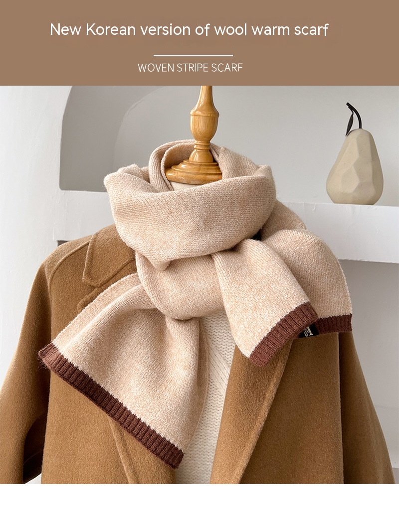 Title 1, Solid Color Knitted Wool Keep Warm Scarf