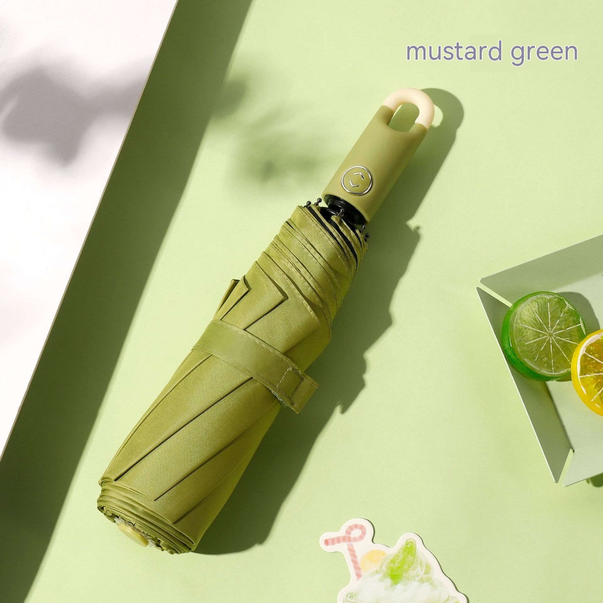 Lock Folding Automatic Vinyl Sun Protective UV Umbrella - Image 14