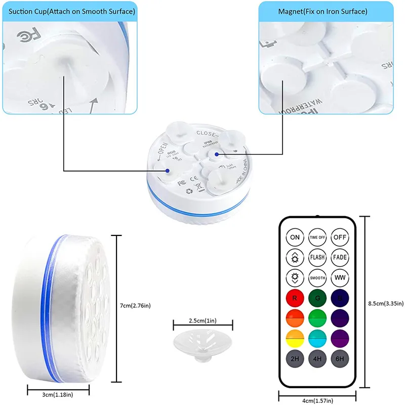 Color Changing Remote Control Diving Light – image 2