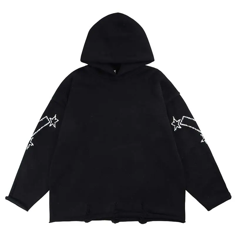 Knitwear With Torn Design Is Loose For Men