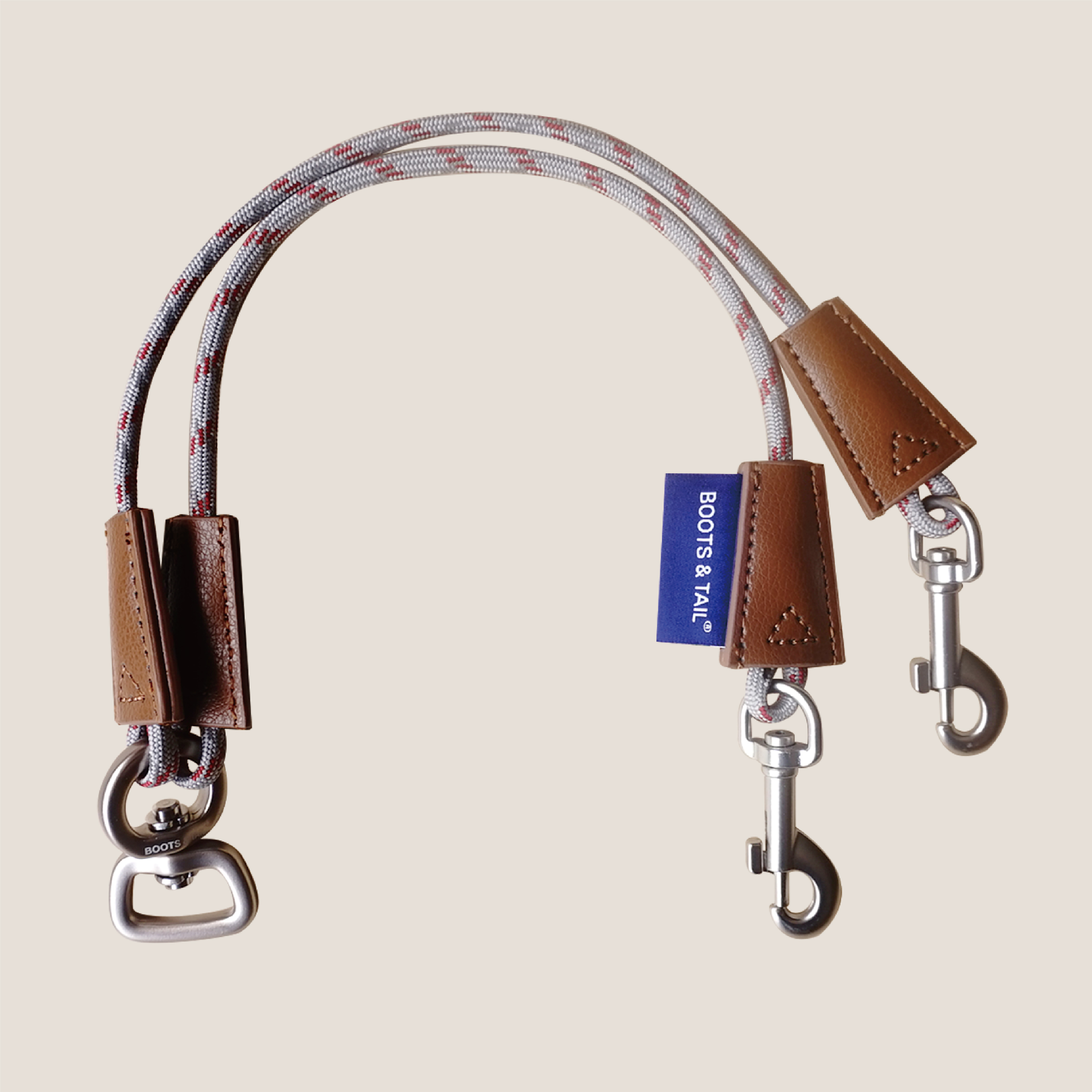 Une corde de chien anti-enroulement de traction à double tête de remorquage